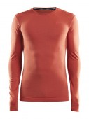 Мъжка термо блуза с дълъг ръкав Craft Fuseknit Comfort RN LS, бързосъхнеща и топла. оранжев цвят