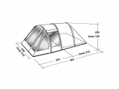 Надуваема петместна палатка Easy Camp Tempest 500, двуслойна, с тунелна конструкция