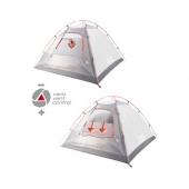 Двуслойна четириместна куполна палатка High Peak Nevada 4 UV80 с преддверие и UV защита