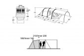 Надуваема петместна къмпинг палатка Outwell Roswell 5A